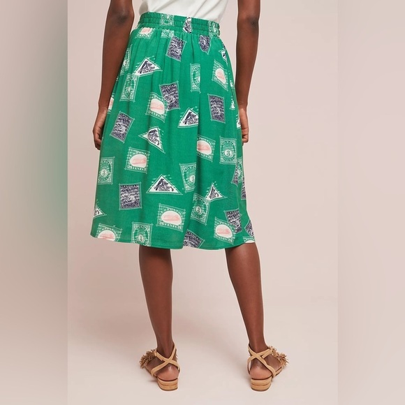 Anthropologie Porridge LARGE Getaway Printed Skirt flowy bow strap Lined - Picture 4 of 10